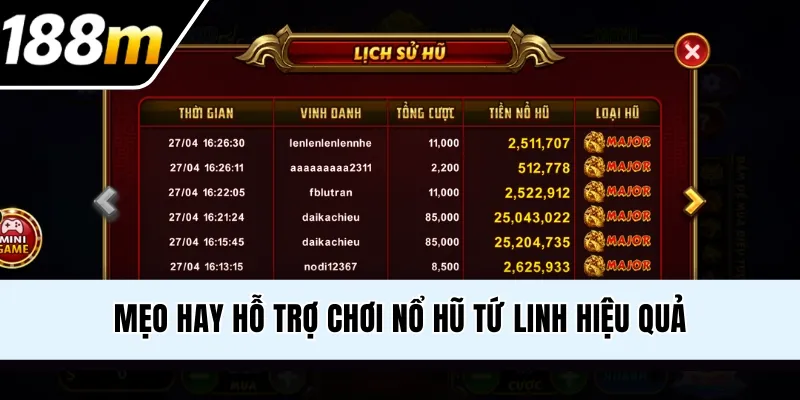 Mẹo hay hỗ trợ chơi nổ hũ Tứ Linh hiệu quả